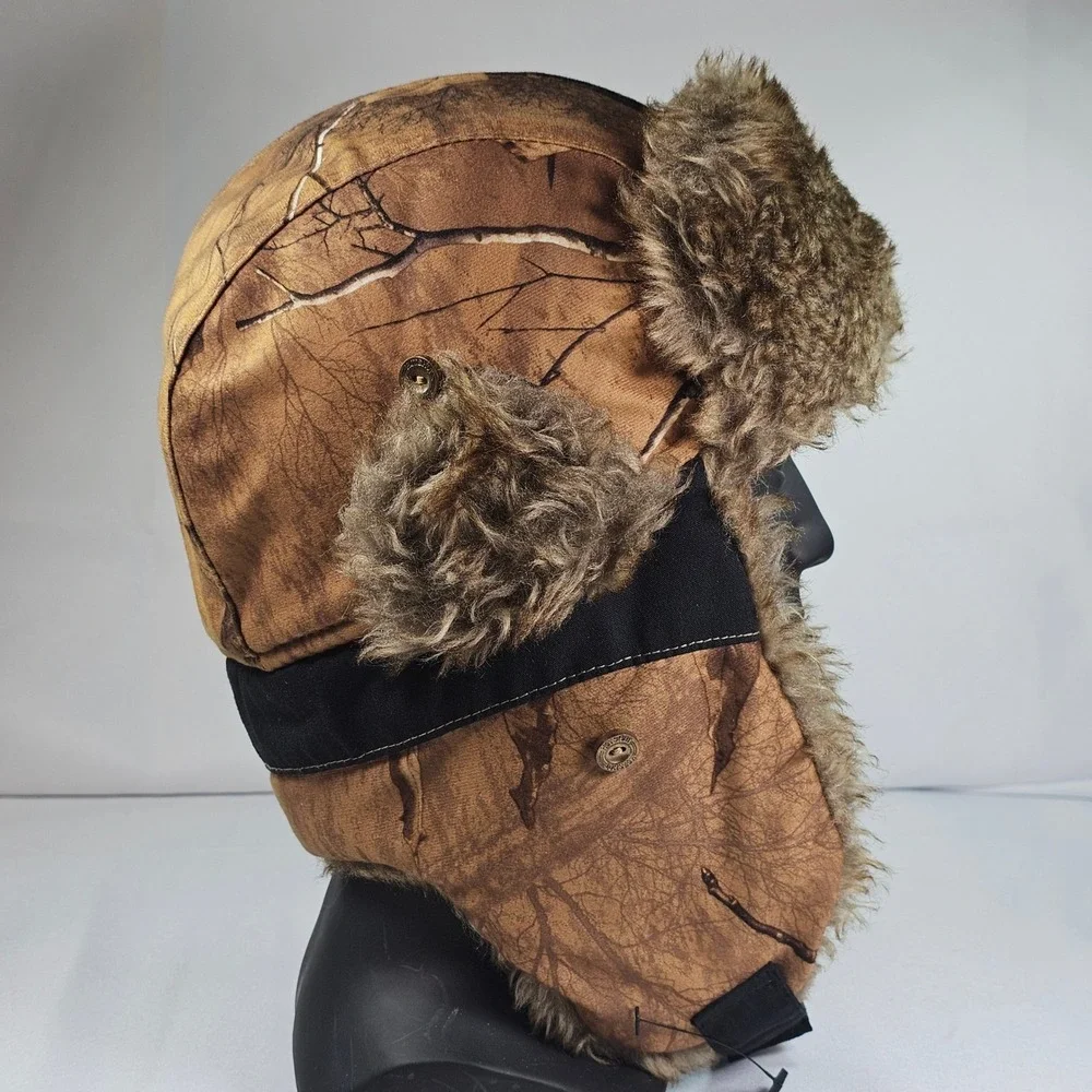 Realtree Hot‎ Shot Camo Trapper Hat Faux Fur Lined Winter Thinsulate Adult M